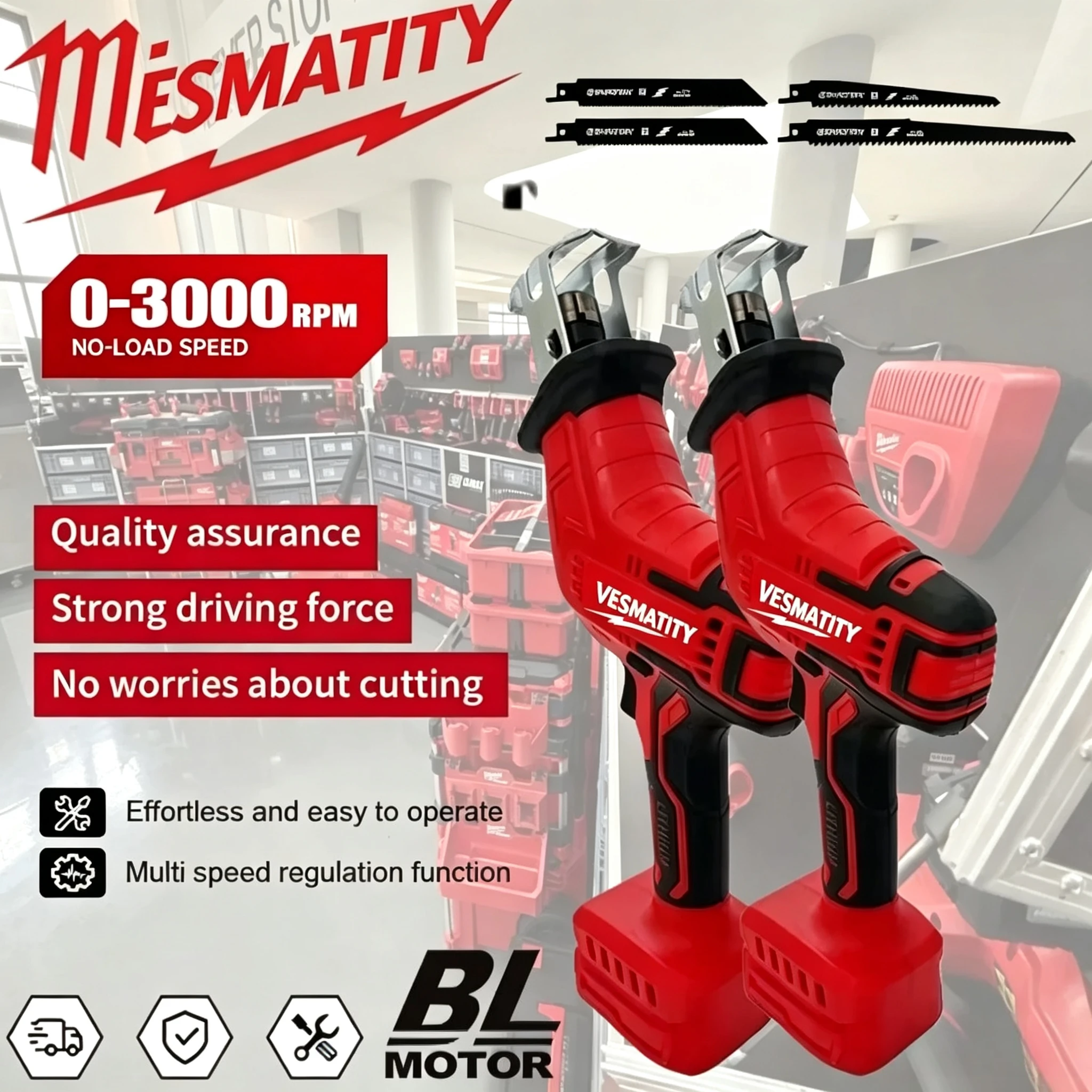 Metal Saw Reciprocating - Akumulatorowa piła szablasta do cięcia drewna,