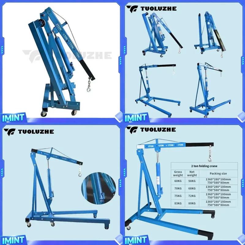 Hydraulic Car Lift - 2-tonowy składany niebieski podnośnik hydrauliczny do