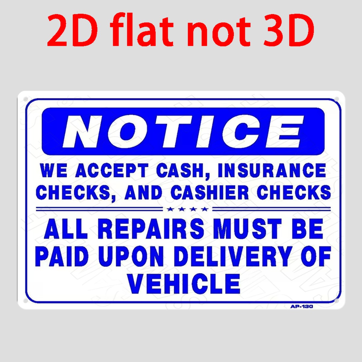 Płaska metalowa tabliczka 2D,  – Auto Repair Shop Insurance recenzja i cena
